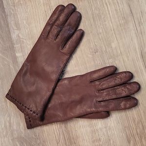 Leather l vintage l gloves l Ladies l brown l small l size small l